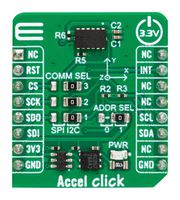 MIKROELEKTRONIKA MIKROE-5766 附加电路板,Accel Click,ADXL345,3 轴加速计,I2C,SPI,3.3V 输入
