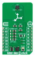 MIKROELEKTRONIKA MIKROE-5763 附加电路板,6DOF IMU 8 Click,ISM330DLC,3 轴加速计,3 轴陀螺仪,I2C,SPI,3.3V 输入