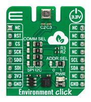 MIKROELEKTRONIKA MIKROE-5546 附加电路板，Environment Click，BME680，压力、温度和湿度传感器，I2C，SPI