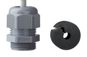 HYLEC K345-1025-00 电缆压盖, M25 x 1.5, 3 mm, 8 mm, 尼龙6 (聚酰胺 6), 浅灰, IP65