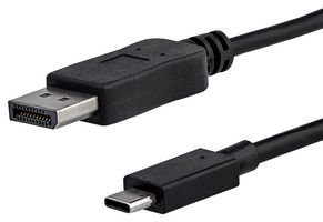 STARTECH CDP2DPMM1MB 音视频线缆组件,3.3 ft / 1 m USB-C 转 DisplayPort 线缆,4K 60Hz,黑色