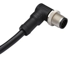 AMPHENOL LTW MSAP-05BMMM-SR8B01 Sensor Cable, Overmolded, 90° M12 Plug, Free End, 5 Positions, 1 m, 3.3 ft, M Series