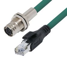 MOLEX 120406-1048 传感器电缆, M12, Ultra-Lock 2.0 插座, RJ45 插头, 4路, 2 m, 6.56 ft, Ultra-Lock 120406 Series