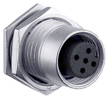 AMPHENOL LTW HDM12A-05PFFP-SF8001 Sensor Connector, Black, M Series, M12, Female, 5 Positions, PCB Socket, Straight Panel Mount