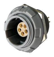MULTICOMP PRO MCP-P1SRG05PGG 圆形连接器, Standard Circular Connector, MCP IP50 Push Pull, 面板安装插座, 5 触点, PCB插座, 推挽