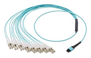 MOLEX 106283-6339 光纤电缆,多模,16 芯,MPO 插口至 LC 双工(8),5 m