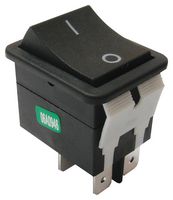 E-SWITCH WB242D1121 翘板开关, 关-开, DPST, 不发光, 面板安装, 黑色, WB2 Series