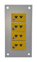 LABFACILITY AM-K-FF + FMP-4 热电偶连接器,微型,黄色,45 x 85mm面板,K型,插座,4路,ANSI,面板安装