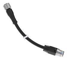 BANNER ENGINEERING STPF-M12-820 传感器电缆, M12 插座, RJ45 插头, 8路, 6.1 m, 20 ft