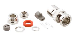 AMPHENOL RF 031-224 RF / Coaxial Connector, BNC Coaxial, Straight Plug, Solder, 50 ohm, RG108A, Brass