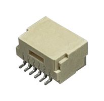 MULTICOMP PRO MP013811 引脚针座, 线至板, 1 mm, 1 排, 6 触点, 表面安装直角, MP 1MM Lock Wire-to-Board