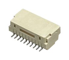 MULTICOMP PRO MP013815 引脚针座, 线至板, 1 mm, 1 排, 10 触点, 表面安装直角, MP 1MM Lock Wire-to-Board