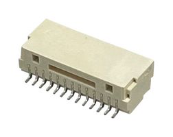 MULTICOMP PRO MP013818 引脚针座, 线至板, 1 mm, 1 排, 13 触点, 表面安装直角, MP 1MM Lock Wire-to-Board