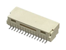 MULTICOMP PRO MP013820 引脚针座, 线至板, 1 mm, 1 排, 15 触点, 表面安装直角, MP 1MM Lock Wire-to-Board