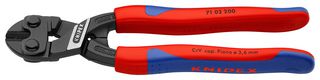 KNIPEX 71 02 200 Cutter, Bolt, 200mm OAL, 6mm Max Capacity, Precision Blades for Soft, Hard, Piano Wire