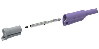 MULTICOMP PRO MP771084 香蕉测试线, 4mm香蕉插头,可堆叠, 自由端, 2.32 ", 59 mm, 紫色, 36 A