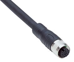 SICK YF2A2D-020UV2XLEAX Sensor Cable, A Coded, Black, M12 Receptacle, Free End, 17 Positions, 2 m, 6.6 ft