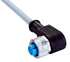 SICK YG2A15-100VB5XLEAX Sensor Cable, A Coded, Black, 90° M12 Receptacle, Free End, 5 Positions, 10 m, 32.8 ft