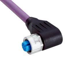 SICK YG2A15-100C1BXLEAX Sensor Cable, Black, 90° M12 Receptacle, Free End, 5 Positions, 10 m, 32.8 ft