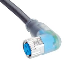 SICK YI8U13-020UA1XLEAX 传感器电缆, A编码,黑色, 90° M8插座, 自由线端, 3路, 2 m, 6.6 ft