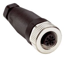 SICK DOS-1204-G Sensor Connector, M12, Female, 4 Positions, Screw Socket, Straight Cable Mount