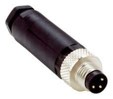 SICK STE-0803-G Sensor Connector, M8, Male, 3 Positions, Screw Pin, Straight Cable Mount