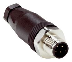 SICK STE-1204-GN 传感器连接器, M12, 公, 4路, 螺丝插头, 直形线缆安装