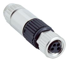 SICK YF08U14-1434K2551A Sensor Connector, M8, Female, 4 Positions, IDC / IDT Socket, Straight Cable Mount