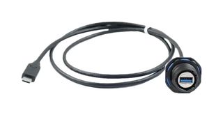 AMPHENOL SOCAPEX 32241G-030 USB线缆, 24Pos/9Pos, C型插头至A型插座, 300 mm, 11.8 ", USB 3.0