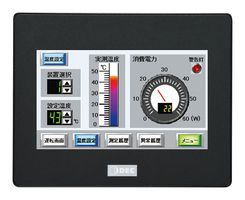 IDEC HG1G-4VT22TF-B 操作界面,4.3",TFT LCD 触摸屏,480 x 272 像素,95.04mm x 53.856mm,12 至 24 VDC