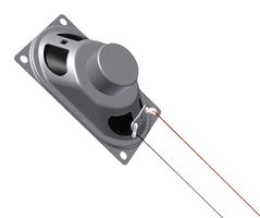 PUI AUDIO AS07108PO-LW152-WR-R Speaker, 20kHz to 100Hz, 8 ohm, 86dB, 5W, Oval with Rectangular Frame, Panel Mount