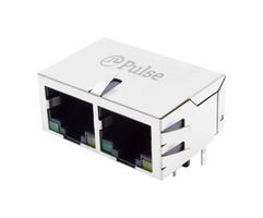 PULSE ELECTRONICS JX80-0019NL 模块连接器, RJ45 插座, 1 x 2, (排路), 8P8C, Cat5, Cat6, 通孔安装