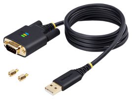 STARTECH 1P3FFCB-USB-SERIAL USB 至串行适配器电缆,COM 保留,USB-A 至 DB9 RS232,FTDI IC,Windows/macOS/Linux,1 m