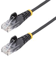 STARTECH N6PAT50CMBKS Ethernet Cable, 0.5m CAT6 Cable, Black Slim CAT6 Patch Cable, Snagless RJ45 Connectors, LSZH