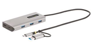 STARTECH 167B-USBC-MULTIPORT 转换器,USB-C & USB-A 多端口适配器,双HDMI(4K/1080p),3端口USB 5Gbps集线器