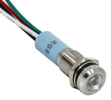 DIALIGHT 620-1121-317F 面板指示灯 多色, 扁平透镜, 红、绿、蓝, 8.2 mm, R 15mA, G 15mA, B 15mA, R 3V, G 3V, B 3V, 红 1cd, 绿 1.5cd, 蓝 700mcd