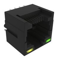 AMPHENOL COMMUNICATIONS SOLUTIONS RJE881880110 Modular Connector, Yellow, Green, RJ45 Jack, 1 x 1 (Port), 8P8C, Cat3, Cat5, Through Hole Mount
