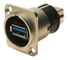 MULTICOMP PRO MP-CP30106 USB适配器, USB A 插座, USB B 插座, USB 3.0, MP XLR FEED THROUGH USB, 黄铜