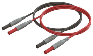 CAL TEST ELECTRONICS CT3752-100 测试引线套件, 4mm香蕉插头, 带护罩, 4mm香蕉插头, 带护罩, 1 kV, 10 A, 黑色、红色, 1 m