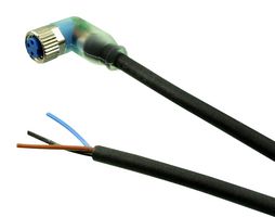 TE CONNECTIVITY 2273012-3 传感器电缆, A编码,黑色, 90° M8插座, 自由线端, 3路, 5 m, 16.4 ft