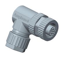 AMPHENOL LTW M12A-12BFFA-SR7001 传感器连接器, M Series, M12, 母, 12路, 焊接插座, 直角线缆安装
