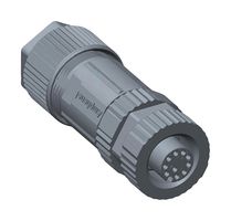 AMPHENOL LTW MSAS-12BFFA-SL7001 传感器连接器, M Series, M12, 母, 12路, 焊接插座, 直形线缆安装