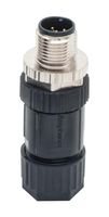 AMPHENOL LTW M12A-04BMMB-SL7001 传感器连接器, M Series, M12, 公, 4路, 螺丝插头, 直形线缆安装