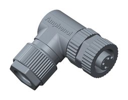 AMPHENOL LTW MSAP-04BFFB-SR7001 传感器连接器, M Series, M12, 母, 4路, 螺丝插座, 直角线缆安装