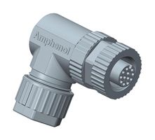AMPHENOL LTW MSAS-12BFFA-SR7001 传感器连接器, M Series, M12, 母, 12路, 焊接插座, 直角线缆安装