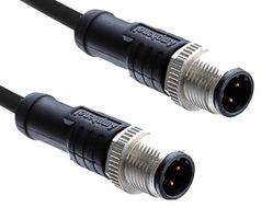 AMPHENOL LTW M12A05ML-12AML-SD001 Sensor Cable, A Code, Black, M12 Plug, M12 Plug, 5 Positions, 1 m, 3.3 ft, M Series