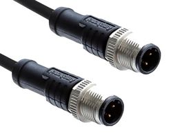 AMPHENOL LTW M12D04ML-12DML-SD002 Sensor Cable, M12 Plug, M12 Plug, 4 Positions, 2 m, 6.5 ft, M Series