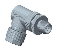 AMPHENOL LTW M12A-08BMMB-SR7001 传感器连接器, M Series, M12, 公, 8路, 螺丝插头, 直角线缆安装
