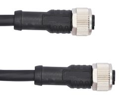 AMPHENOL LTW M12A05FL-12AFL-SD002 Sensor Cable, A Code, Black, M12 Receptacle, M12 Receptacle, 5 Positions, 2 m, 6.5 ft, M Series