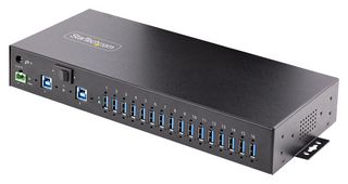 STARTECH S5G16AINDS-USB-A-HUB 集线器,带电源适配器,USB 3.2,5 Gbps,16 端口,总线供电,接线端子,北美、英国、欧盟、澳大利亚和新西兰